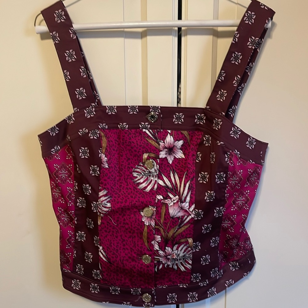 White House black market SL mixed print bodice. Size 8